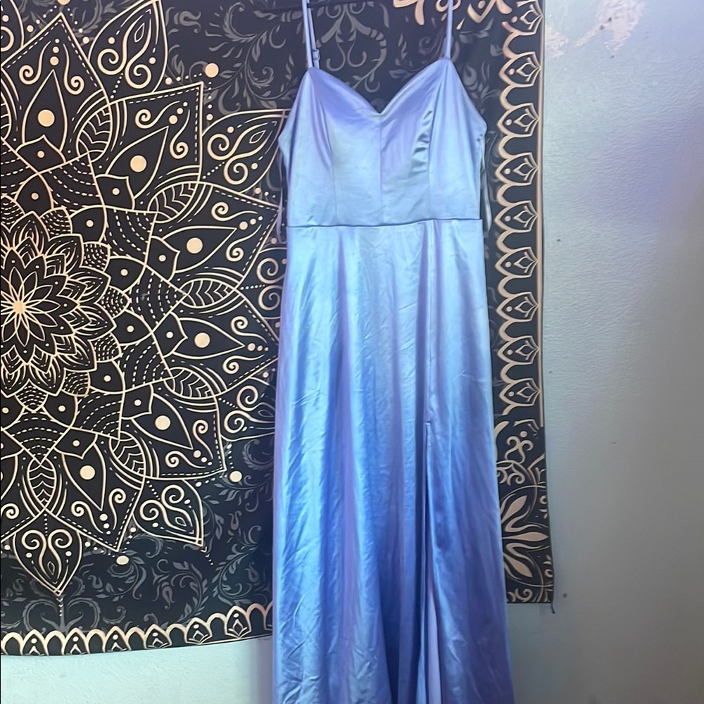 Elegant Blue Satin Dress